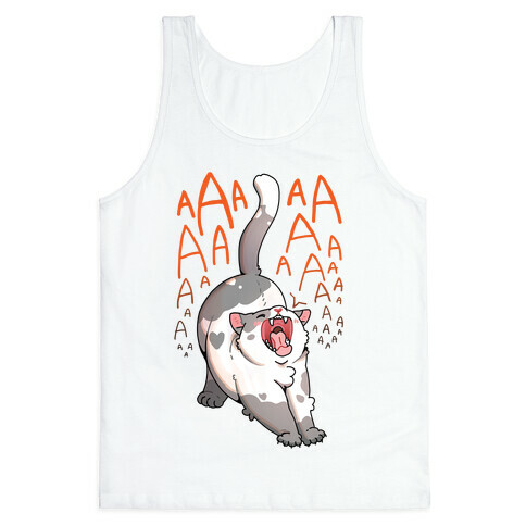 Screaming Yawning Cat Tank Top