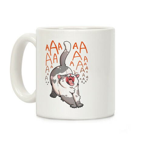 Screaming Yawning Cat Coffee Mug