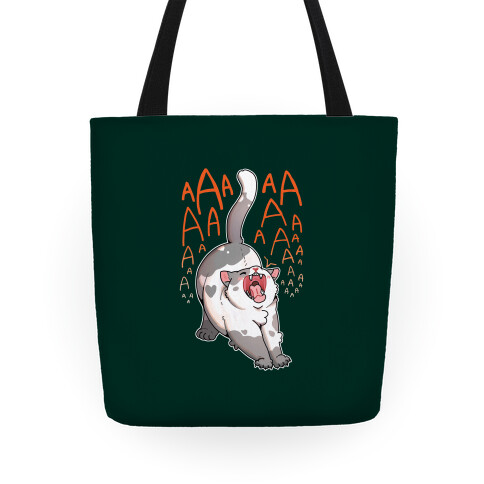 Screaming Yawning Cat Tote