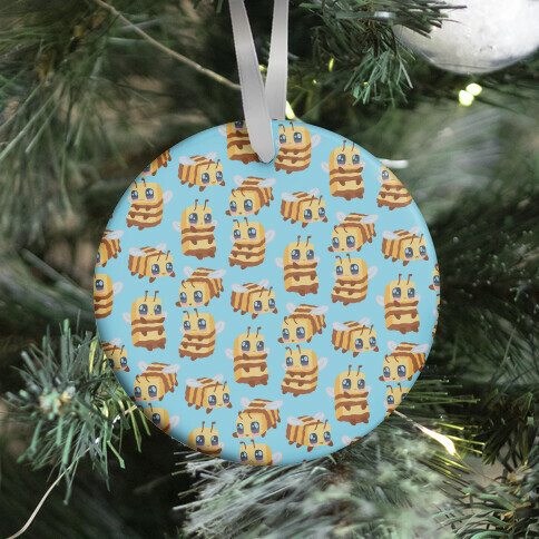 Cute Cubic Bee Pattern Ornament