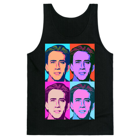 Nicholas Cage Pop Art Parody Tank Top