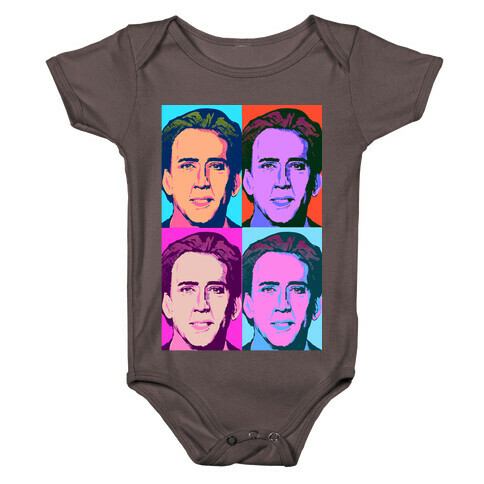 Nicholas Cage Pop Art Parody Baby One-Piece