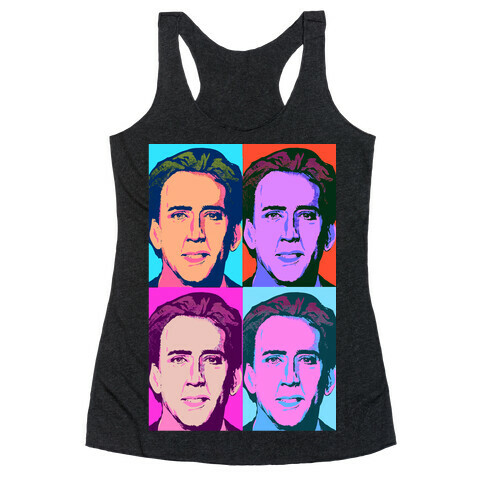 Nicholas Cage Pop Art Parody Racerback Tank Top