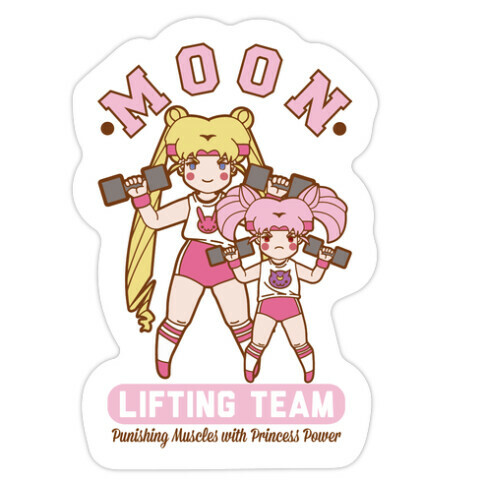 Moon Lifting Team Parody Die Cut Sticker