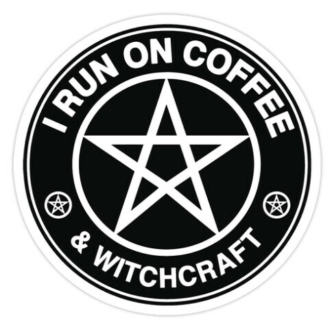 I Run On Coffee and Witchcraft Parody Die Cut Sticker