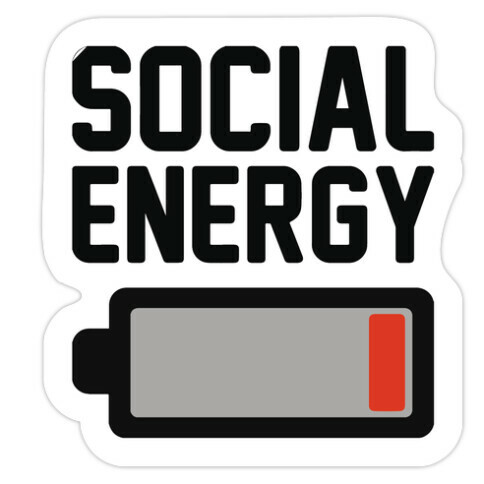 Social Energy Low White Print Die Cut Sticker