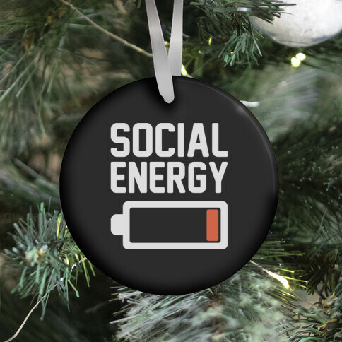 Social Energy Low White Print Ornament