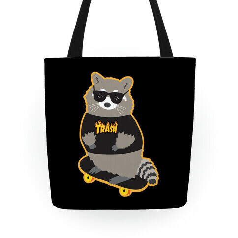 Skate Trash Raccoon Parody Tote