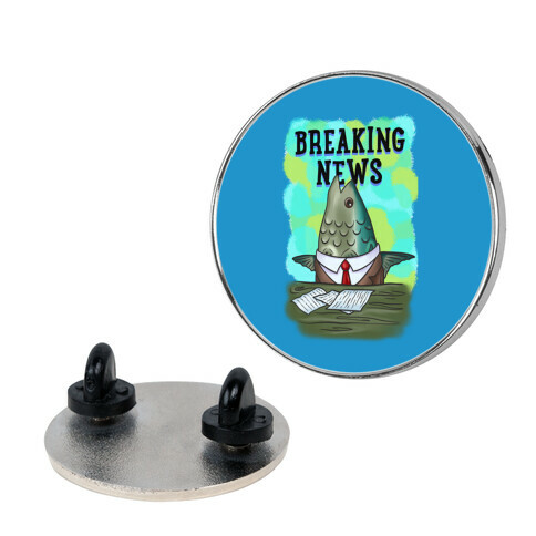 Fish News Anchor Parody Pin