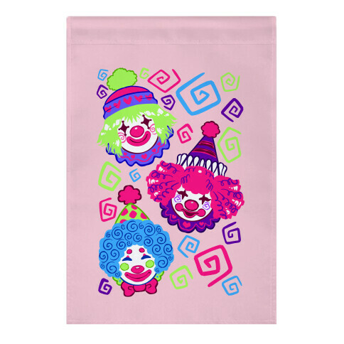 Kawaii Clowns Garden Flag