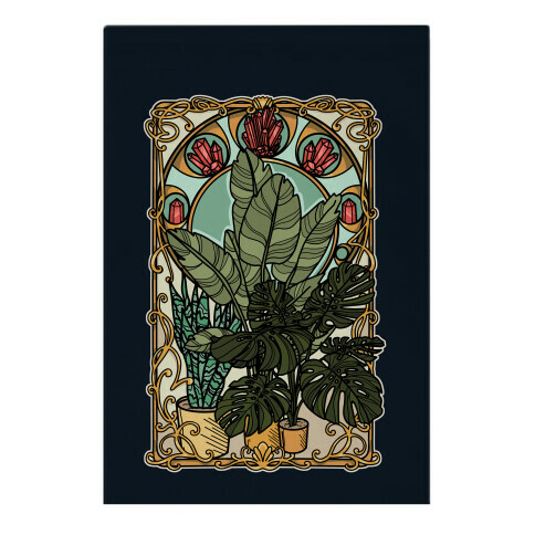 Art Nouveau House Plants Garden Flag