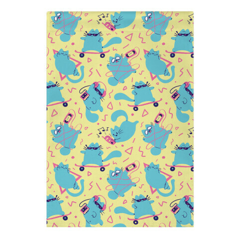 90's Cats Pattern Garden Flag