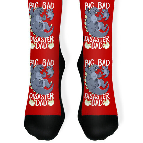Big Bad Disaster Dad Godzilla Sock