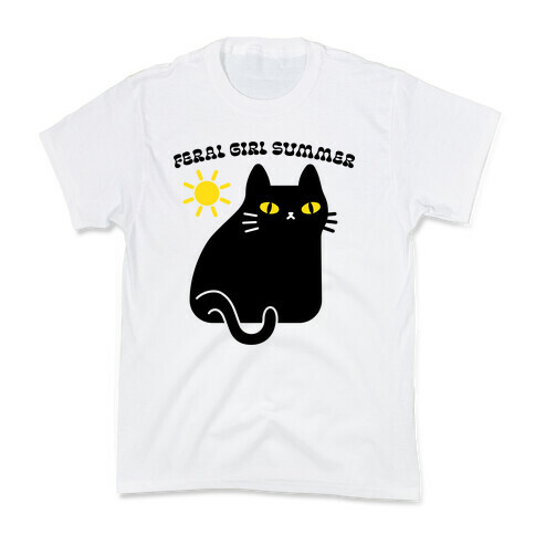 Feral Girl Summer Cat Kids T-Shirt