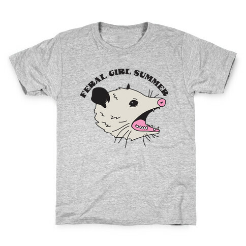 Feral Girl Summer Opossum Kids T-Shirt