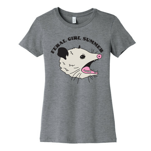 Feral Girl Summer Opossum Womens T-Shirt