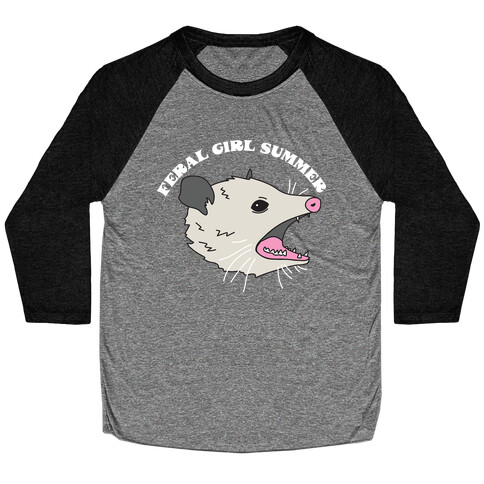 Feral Girl Summer Opossum Baseball Tee