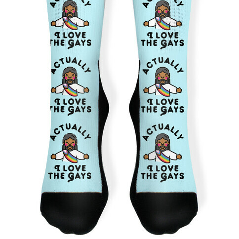Actually, I Love The Gays (Brown Jesus) Sock