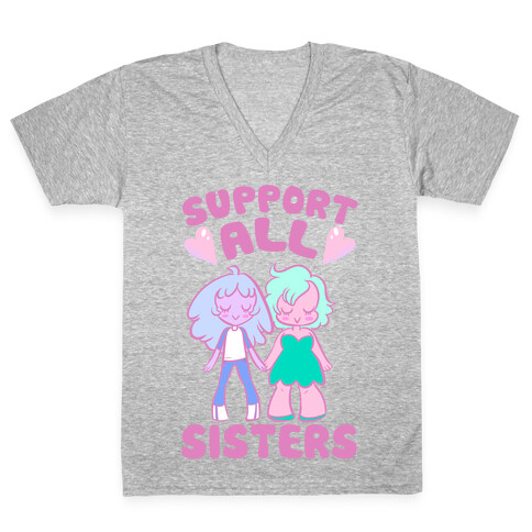 Support All Sisters V-Neck Tee Shirt