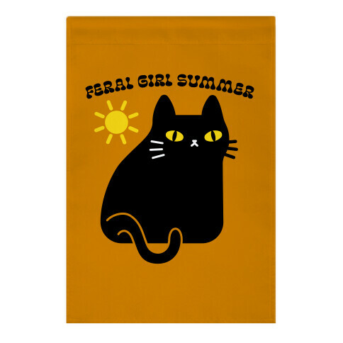 Feral Girl Summer Cat Garden Flag