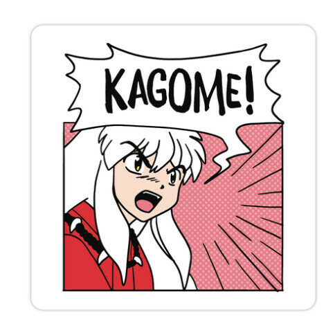 InuYasha Screaming Kagome (1 of 2 pair) Die Cut Sticker