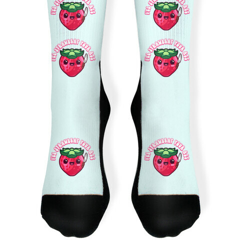I'll Strawbeat Your Ass Strawberry Sock
