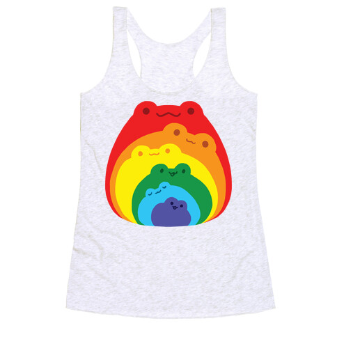 Frogs In Frogs In Frogs Rainbow Racerback Tank Top