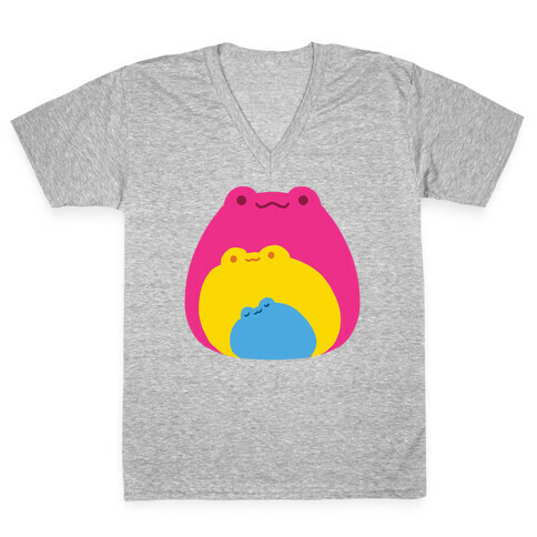 Frogs In Frogs In Frogs Pansexual Pride V-Neck Tee Shirt