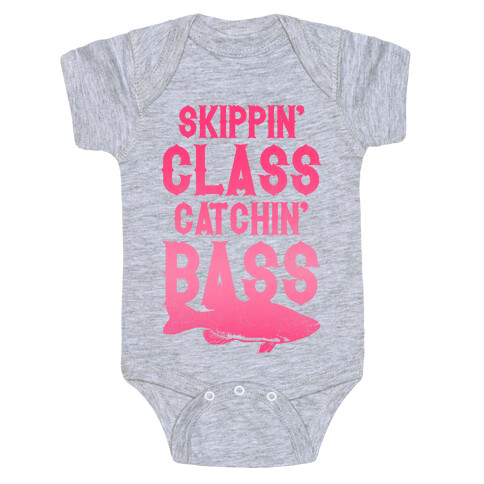 Skippin' Class Catchin' Bass (Pink) Baby One-Piece