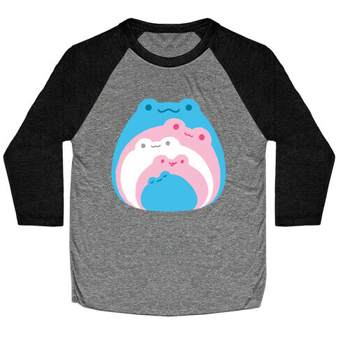 Frogs In Frogs In Frogs Trans Pride Baseball Tee