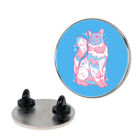 Transgender Pride Cat Pin