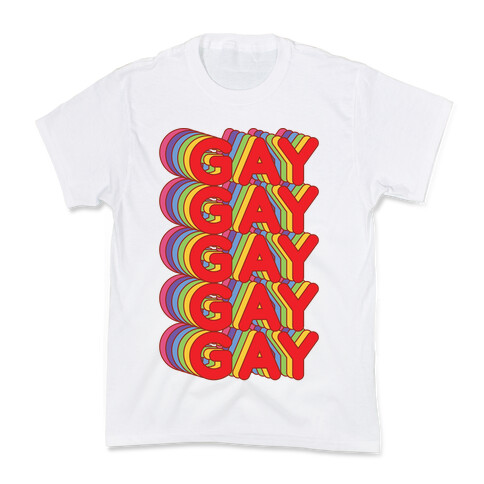 Gay Retro Rainbow Kids T-Shirt