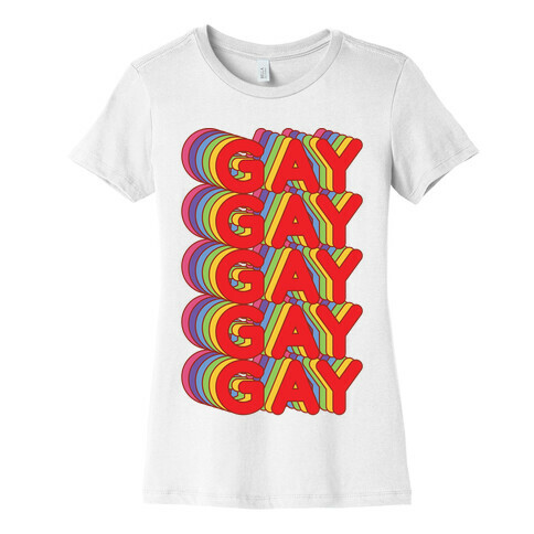 Gay Retro Rainbow Womens T-Shirt