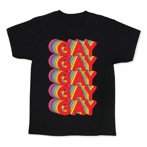 Gay Retro Rainbow Kids T-Shirt