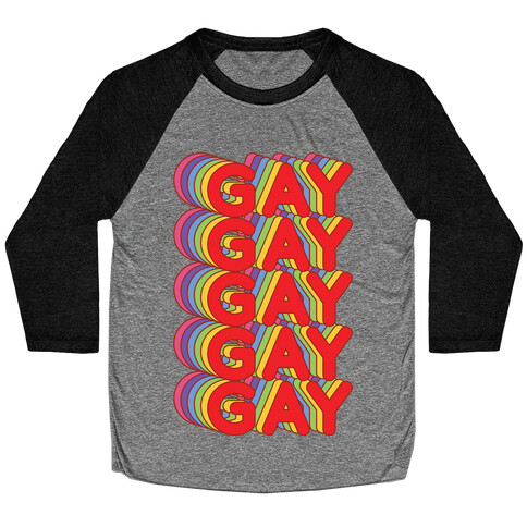 Gay Retro Rainbow Baseball Tee