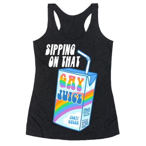 Gay Juice Juice Box Racerback Tank Top