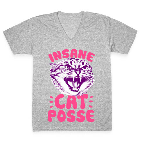 Insane Cat Posse V-Neck Tee Shirt