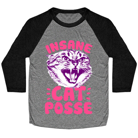 Insane Cat Posse Baseball Tee