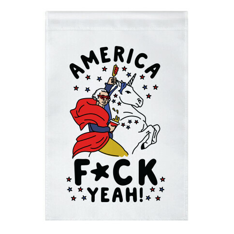 America F*ck Yeah Washington Unicorn Garden Flag