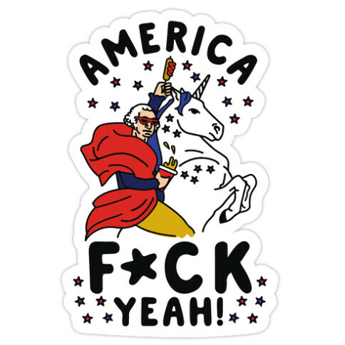 America F*ck Yeah Washington Unicorn Die Cut Sticker