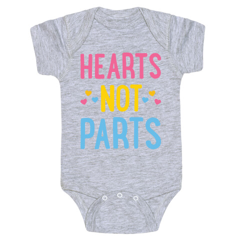 Hearts Not Parts (Pansexual) Baby One-Piece