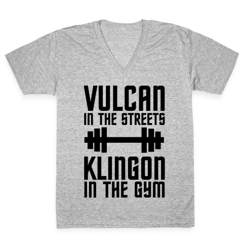 Klingon in the Gym V-Neck Tee Shirt