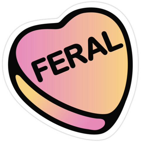 Feral Candy Heart Die Cut Sticker