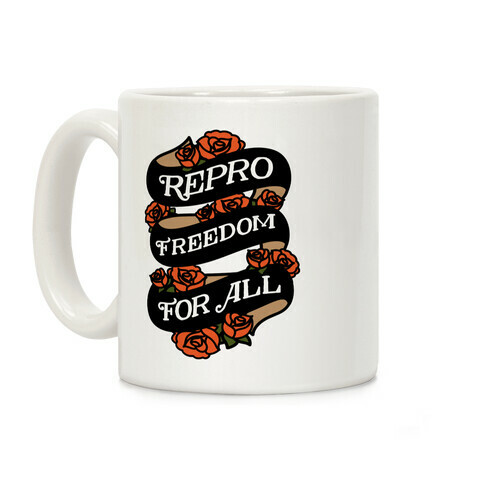 Repro Freedom For All Roses and Ribbon Coffee Mug