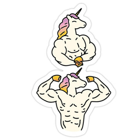 Majestic Buff Unicorn Die Cut Sticker