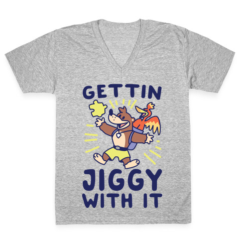 Gettin Jiggy With It V-Neck Tee Shirt