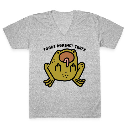 Toads Against TERFS (Uncensored) V-Neck Tee Shirt
