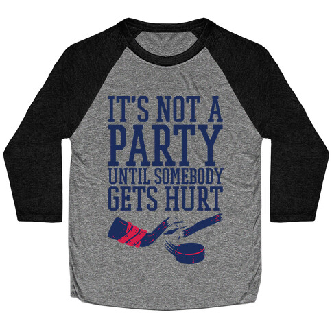 Hockey Party Baseball Tee