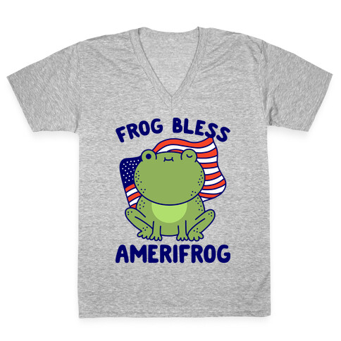 Frog Bless Amerifrog V-Neck Tee Shirt