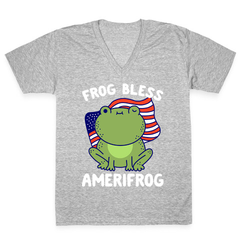 Frog Bless Amerifrog V-Neck Tee Shirt